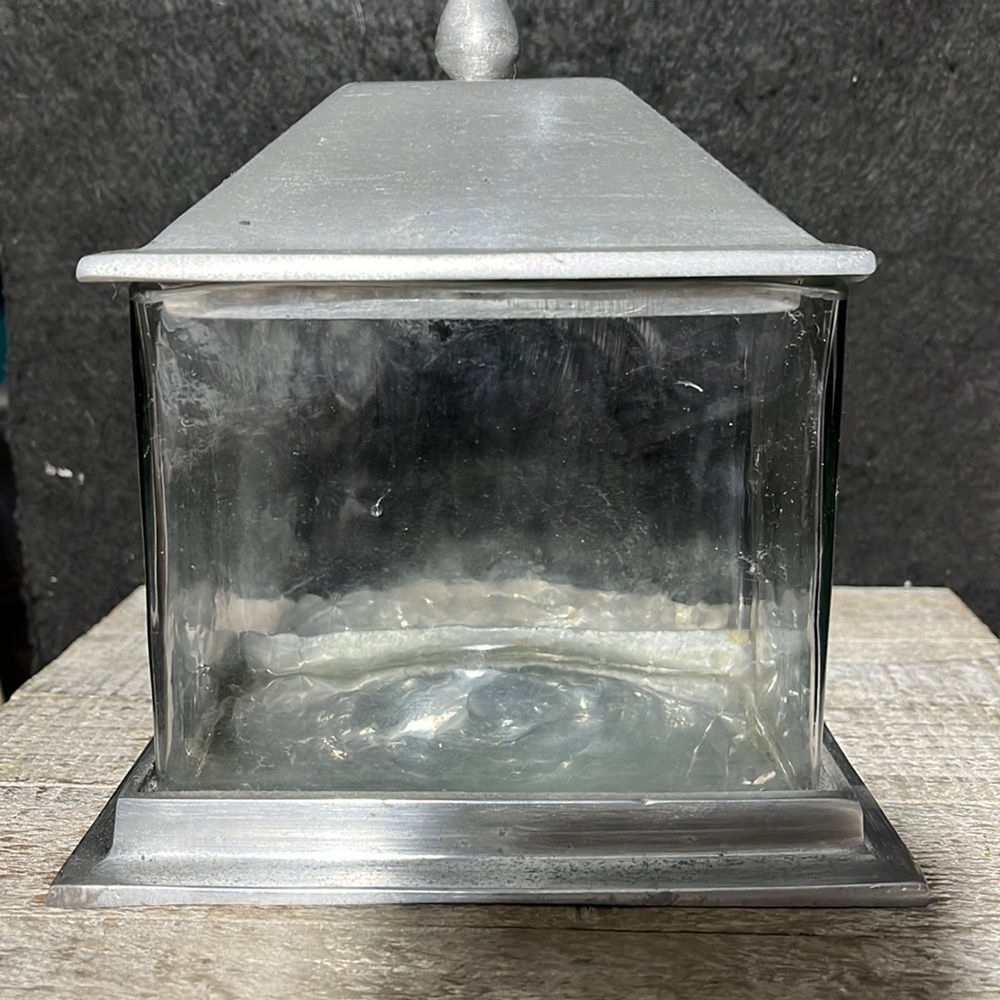 Pottery Barn Metal & Glass Jewelry Box or Trinket Box